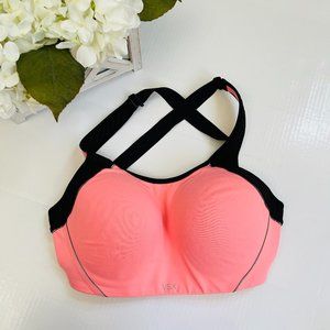 Victoria's Secret VSX Sports Bra Coral Watermelon Mesh Sports Bra 34DD